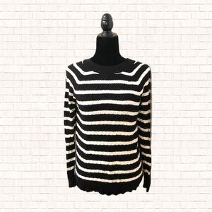 black and white striped sweater size XS by market & spruce EUC OBO